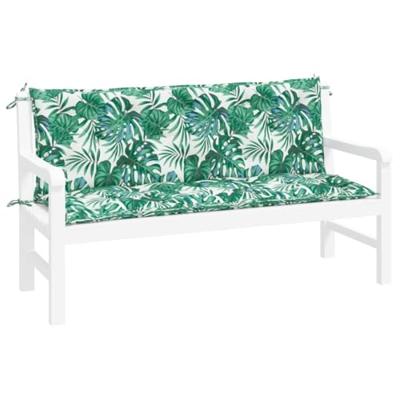 VidaXL Tuinbankkussens 2 st 150x50x7 cm oxford stof bladpatroon - thumbnail