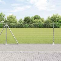 VidaXL Hek met paal zilver 0,8 x 10 m staal - thumbnail