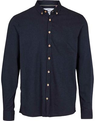 Kronstadt Heren Overhemd Dean Navy Flanel Regular Fit