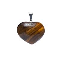 Edelsteen Hanger Tijgeroog Hart (2 - 3 cm) - thumbnail