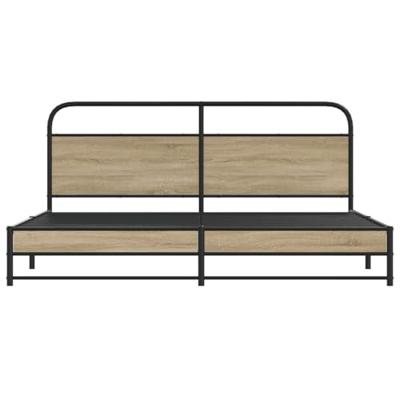 Bedframe zonder matras metaal gerookt eikenkleurig 183x213 cm