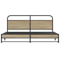 Bedframe zonder matras metaal gerookt eikenkleurig 183x213 cm - thumbnail