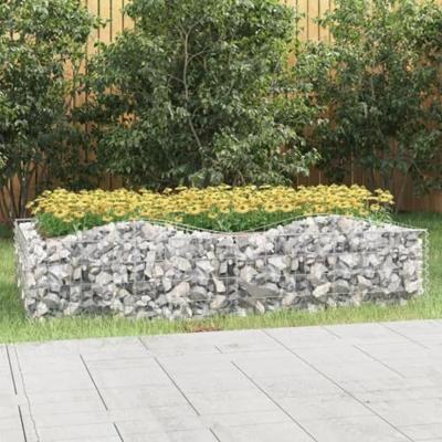 VidaXL Schanskorf gewelfd verhoogd 200x100x50 cm gegalvaniseerd ijzer