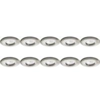 Spot Armatuur 10 Pack - Pragmi Luno Pro - GU10 Inbouwspot - Waterdicht IP65 - Rond - Nikkel - Aluminium - Ø82mm - thumbnail