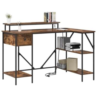Bureau Gerookt eiken 120 x 79 x 86.5 cm Bewerkt hout Bureau Gerookt eiken 120 x 79 x 86.5 cm Bewerkt hout