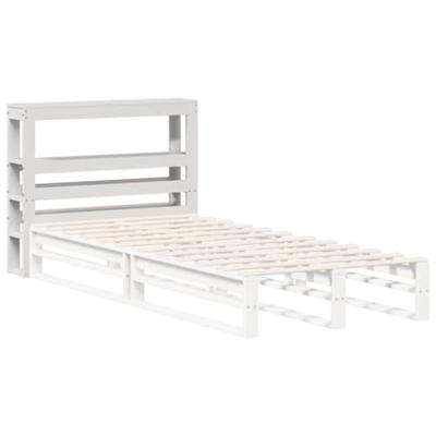 Hoofdbord met schappen 90 cm massief grenenhout wit