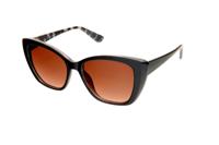 Kost zonnebril dames vlinder donkerbruin/wit print (20 067) - thumbnail