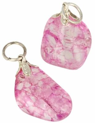 Rode Bergkristal Edelsteen Hanger met Crackle Effect