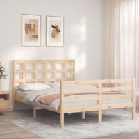 Bedframe met hoofdbord massief hout - thumbnail