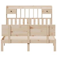 Bed met boekenkast zonder matras massief grenenhout 140x190 cm - thumbnail