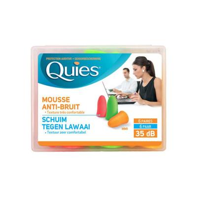 Quies Gehoorbescherming Schuim Tegen Lawaai 6 Paar Oordoppen
