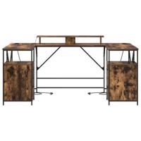 Bureau met lade Gerookt eiken 182 x 101 x 87.5 cm Bewerkt hout - thumbnail