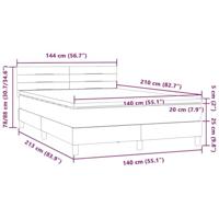 Boxspring met matras fluweel donkergrijs 140x210 cm - thumbnail