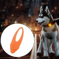 LED nacht licht huisdier veiligheid kraag siliconen hanger (oranje) - thumbnail