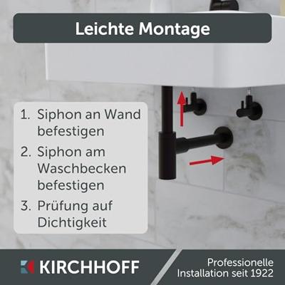 Design Wastafel Fontein Sifon - 5/4" x 32mm, mat zwart