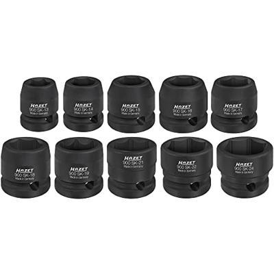HAZET Krachtdopsleutelset 900SK/10 - 1/2 inch (12,5 mm) vierkant hol - Buiten-zeskant-tractieprofiel - 10-delig - 13 - 24