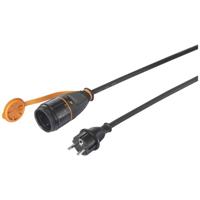 Sygonix SY-5597570 Strom extension cable black, Orange 5m verriegelbar, witterungsbeständig - thumbnail