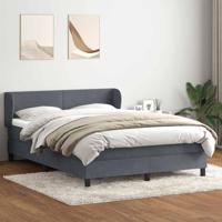 Boxspring met matras fluweel donkergrijs 160x220 cm - thumbnail
