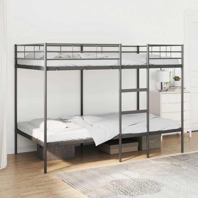 Stapelbed zonder matras 100x200 cm staal zwart