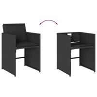 13-delige Tuinset met kussens poly rattan zwart - thumbnail
