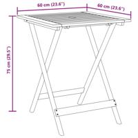 3-delige Bistroset stof en massief hout antracietkleurig - thumbnail