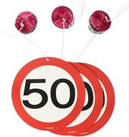 Hangdecoratie verkeersbord &apos;50&apos; - thumbnail