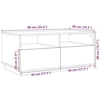 Salontafel met LED-verlichting 90x49x40 cm sonoma eikenkleurig
