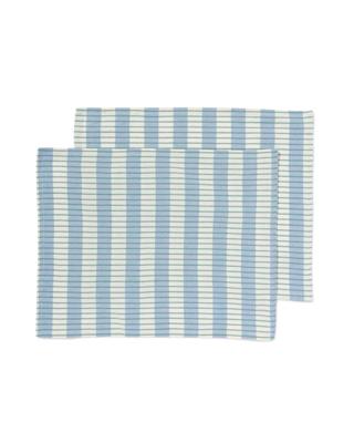 HEMA Placemats katoen 35x45 blauw met strepen - 2 stuks (multi)