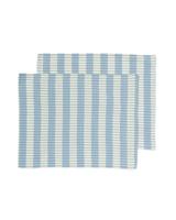 HEMA Placemats katoen 35x45 blauw met strepen - 2 stuks (multi) - thumbnail