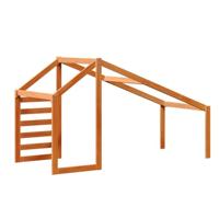 Kinderbedhuisje 188x97x113 cm massief grenenhout wasbruin - thumbnail