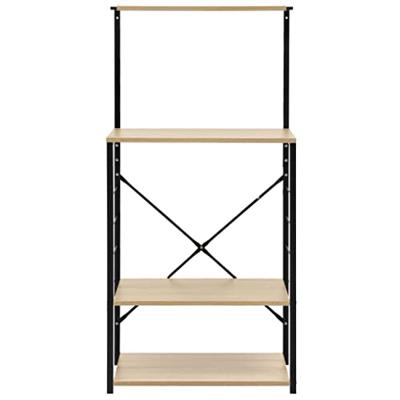 VidaXL Magnetronkast 60x39,6x123 cm bewerkt hout zwart en eikenkleurig VidaXL Magnetronkast 60x39,6x123 cm bewerkt hout zwart en eikenkleurig