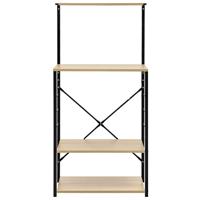 VidaXL Magnetronkast 60x39,6x123 cm bewerkt hout zwart en eikenkleurig - thumbnail