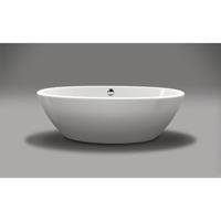 Ligbad Vrijstaand Xenz Britt Ovaal 85x170x60cm Acryl Edelweiss Mat met Poten en Afvoer - thumbnail