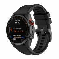 By Qubix - Siliconen sportbandje - Zwart - Compatible met Garmin Fenix 8-47mm - Compatible Garmin bandje - Bandbreedte: 22mm