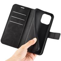 Casecentive Leren Wallet case met sluiting iPhone 16 Pro zwart - thumbnail