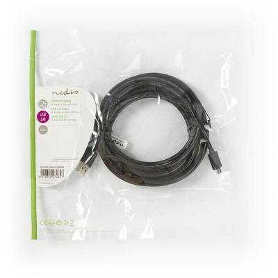 USB 2.0-Kabel | A Male - Micro-B Male | 5,0 m | Zwart