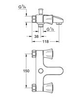 Grohe Costa L Badkraan Met Omstel Chroom - thumbnail