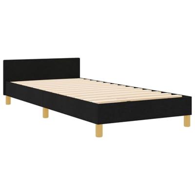 Bedframe met hoofdeinde Zwart 100 x 200 cm Stof Bedframe met hoofdeinde Zwart 100 x 200 cm Stof