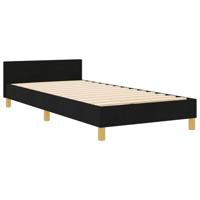 Bedframe met hoofdeinde Zwart 100 x 200 cm Stof - thumbnail