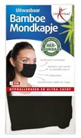 Lucovitaal Bamboe Mondkapje Zwart - thumbnail