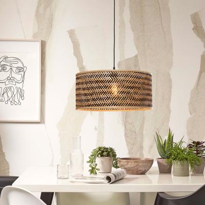 GOOD&MOJO Hanglamp 'Java' Bamboe, 50cm, kleur Naturel/Zwart
