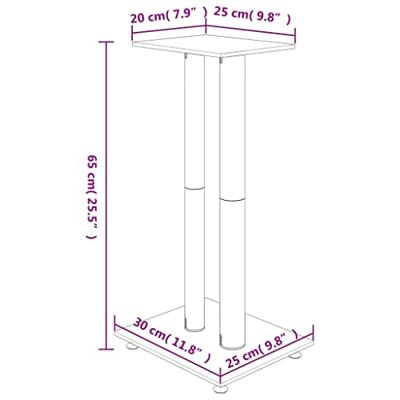 VidaXL Luidsprekerstandaards 2 st 2 pijlers gehard glas zwart zilver