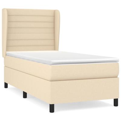Boxspring met matras stof crèmekleurig 80x200 cm