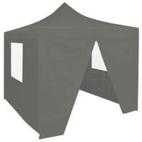 VidaXL Partytent met 4 zijwanden inklapbaar 2x2 m staal antraciet - thumbnail
