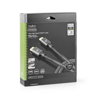 Ultra High Speed HDMI-Kabel | HDMI Connector | HDMI Connector | 8K@60Hz | 48 Gbps | 5.00 m | Rond | 6.7 mm | Gun Metal Grijs | Cover Box