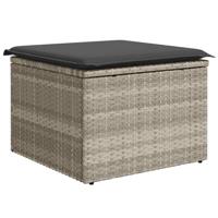 6-delige Loungeset met kussens poly rattan lichtgrijs - thumbnail