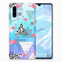 Huawei P30 | TPU Hoesje | Flamingo Triangle - thumbnail
