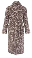 Dames badjas fleece - Bruine Panter - Warme winter ochtendjas - thumbnail