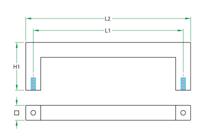 Deurgreep rvs PH54 20mm / 300mm-paar, zwart - thumbnail