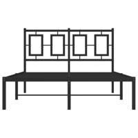 Bedframe met hoofdbord metaal zwart 120x190 cm - thumbnail
